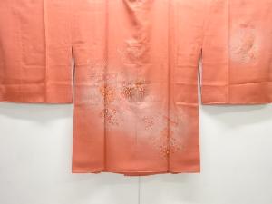 未使用品　几帳に草花模様絵羽道行コート